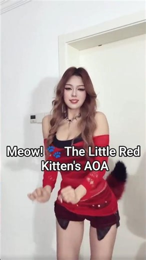 Meow! 🐾 The Little Red Kitten's AOA Catwalk Challenge! 👠✨"​📝 Video Description