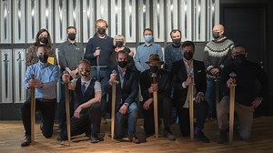 Congratulations to the latest round of our employees reaching their 10-year anniversary with CCP! We thank you for your devotion and service - and, as is the CCP way, award you with a sharp, heavy custom made Viking sword ⚔️🎉 PS Due to local weapon laws, many anniversary blade receivers choose to store and display their weapons at the 'Wall of Swords' here at our Gróska HQ, Reykjavik, Iceland. | Fenris Creations