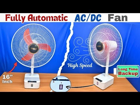 How to Make a High Speed AC/DC Fan | 16" Inch Rechargeable Table Fan | Automatic AC DC Fan