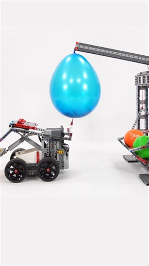 LEGO® car burst a surprise balloon. #lego #legocar #legotechnic