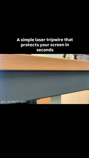 Interesting Facts | History & Science on Instagram: "This clever DIY laser tripwire, built with a Raspberry Pi and an optical sensor, adds an extra layer of privacy to your workspace. A thin beam of light is aimed across your desk, almost invisible during normal use. The moment someone walks through it, the beam breaks and the system reacts instantly. It can lock your screen, hide sensitive windows, or trigger any preset action you choose. No software installs. No touching the computer itself. I