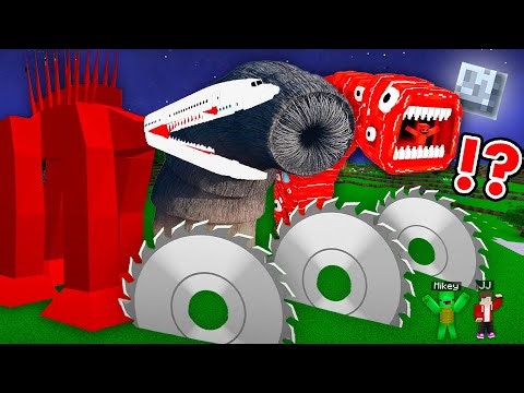 JJ and Mikey CUT INFECTED SKY & WORM & TRAIN EATER with SAW - Minecraft Animation JJ & Mikey