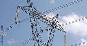 technology time lapse background tower sky, transmission, transmission electricity, transmission gears, transmission steel wire engineering