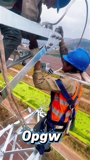 OPGW Installation 👷‍♂️#shorts #ytshorts #shortsfeed #lineman