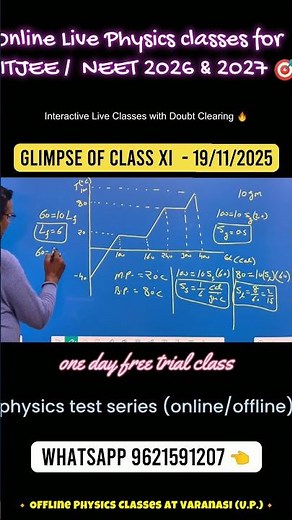 Glimpse of Class XI - 19/11/2025 / Online Physics Interactive Class for IITJEE/NEET 2026 & 2027 🔥🎯