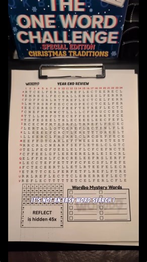Wordbo Word Search Presents: The One Word Challenge — Christmas Traditions (Special Edition) Sticker & Highlighter | Holiday Word Search Book