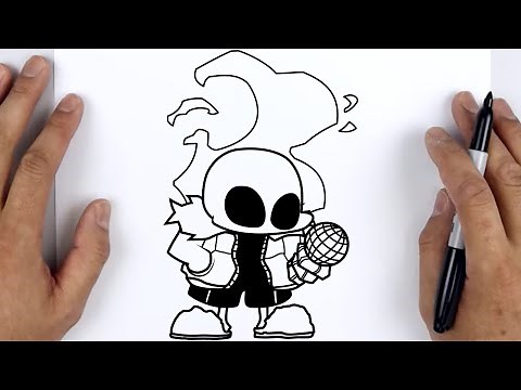 HOW TO DRAW NIGHTMARE SANS (Indie Cross) | Friday Night Funkin (FNF) - Easy Step By Step Tutorial
