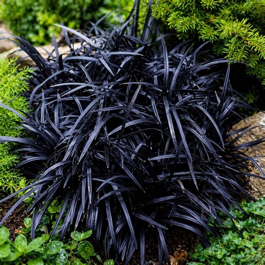 Black Mondo Grass (1 QT) Live Plant: Ophiopogon Nigrescens, Rare Dark Foliage, Shade Garden Plant - Etsy