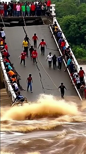 massive highway bridge collapse caused by catastrophic flooding