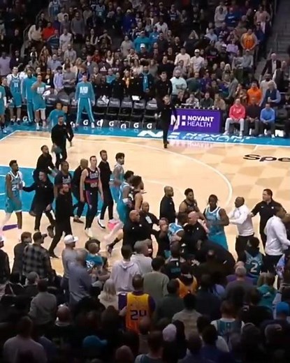 💥 FIGHT BREAKS OUT 💥 Charlotte and Detroit nearly break into a brawl! 👀 #nba #highlights #fight