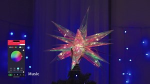RGB LED Color Changing Christmas Tree Topper Star - APP-Controlled, USB Powered, Decorative 16.5" Christmas Star with Timer, Perfect for Small Ornaments and Indoor Xmas Parties - Multi-Color