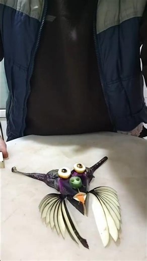 Love in Veggies Eggplant Heart Carving Masterpiece” ❤️ Vegetable Cutting design Skills#KitchenSkills