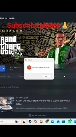 🔥 GTA 5 RUNE64.dll Error Fix in 30 Seconds! #shorts#gta