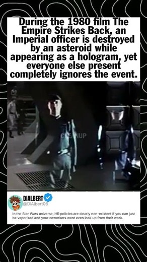 During the 1980 film The Empire Strikes Back, an Imperial officer is destroyed b...