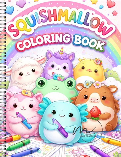 Squishmallow Coloring Book for Kids | Kawaii Animals Colouring Pages Printable Activity Book - Etsy