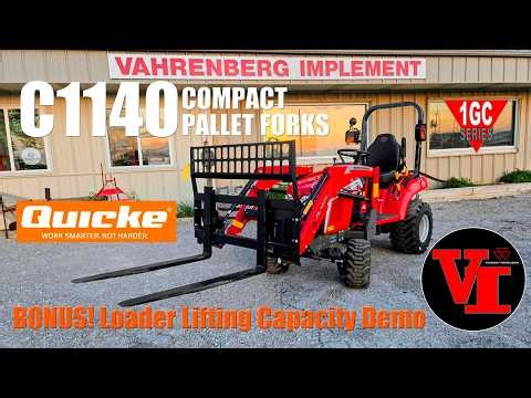 Quicke C1140 Compact Pallet Fork + The Basics: Loader Lifting Capacity Demonstration