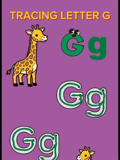 Learn to trace big G and little g step by step! 🖍️ G is for Giraffe 🦒 Fun easy practice for toddlers and preschoolers ✨ 👇 Can you trace G too? Let me know! #ABC #Alphabet #KidsLearning #NurseryRhymes #LearnWithFun
