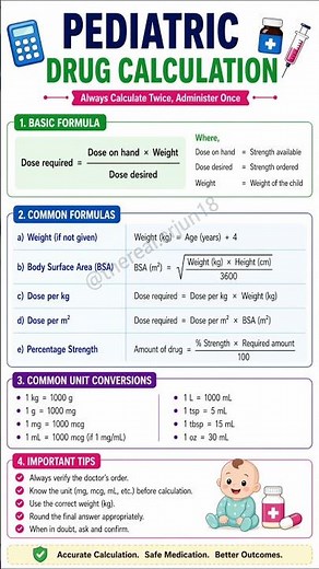 Pediatric Drug Calculation | Safe Dosage Formulas Explained