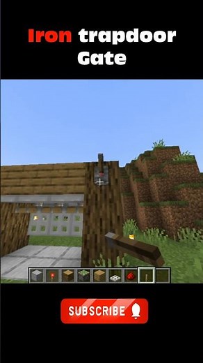 Easy Iron Trapdoor Gate Build You Need in Your Base 🛡️ #minecraft #minecraftshorts
