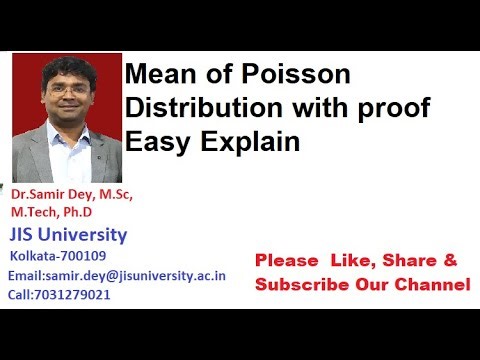 Find the Mean of Poisson Distribution | Mean of Poisson Distribution with proof | Easy Explain