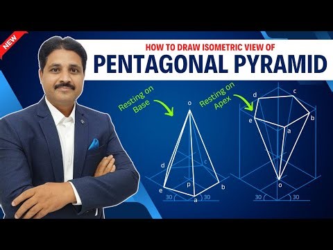 HOW TO DRAW ISOMETRIC VIEW OF PENTAGONAL PYRAMID IN ENGINEERING DRAWING AND GRAPHICS