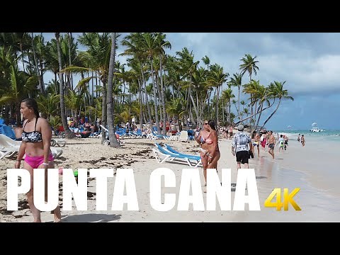 Punta Cana, Dominican Republic beach walking tour 4k 60fps