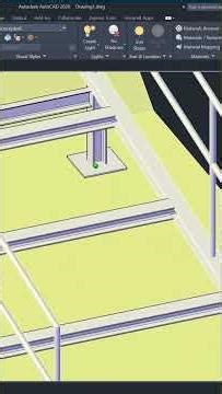 Rampa de acesso feita com estrutura metálica no AutoCAD 3D #autocad #architecture #3d