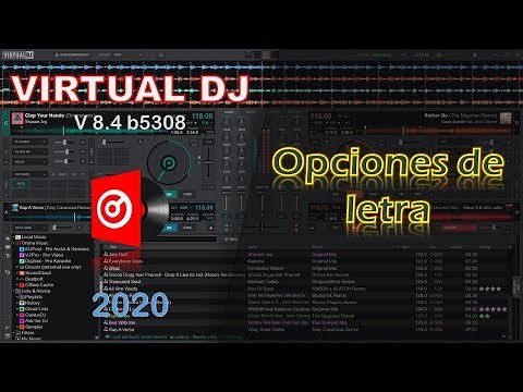 Opciones de letra en virtual dj 2020