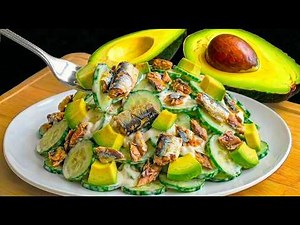 I eat this keto avocado salad every day! Avocado and sardine APPETIZER in 10 minutes!