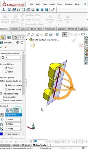 Section View in solidworks#cadmonkeys #shortsfeed #shorts #viralreels #subscribe #solidworks #reels