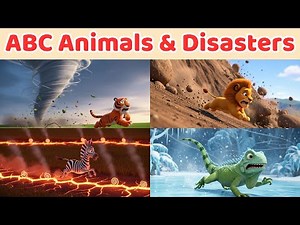 ABC Animals & Disasters A–Z 🌪️🐾 Kids Learn Animal Names & Disaster Names | gon gon edu