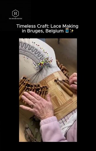 "Timeless Craft: Lace Making in Bruges, Belgium 🧵✨"