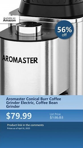 Aromaster Conical Burr Coffee Grinder Electric, Coffee Bean Grinder