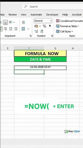 NOW Formula in Excel | Date & Time Quickly