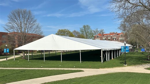 The commencement tent is up, which means we're just days away from celebrating the Class of 2025 during Saturday's ceremonies! | Aurora University