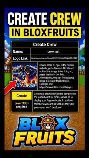 How to make a crew with logo in blox fruits Roblox #roblox #bloxfruits #crew #shorts#viral