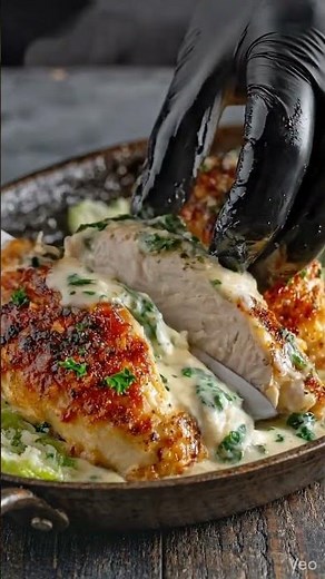 Chicken breasts with spinach sauce