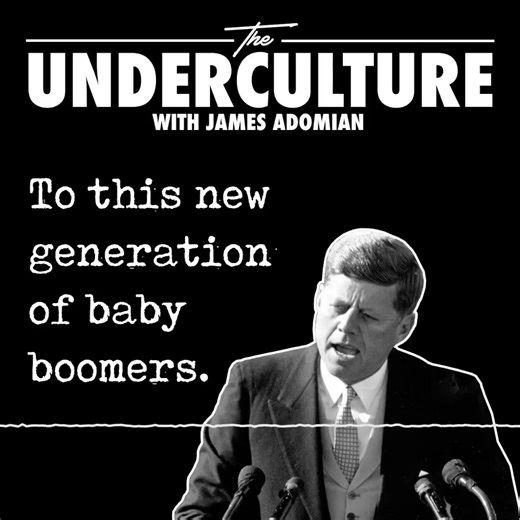 JFK’s challenge to the Baby Boom generation (The Underculture Ep#3) 🤣🤣🤣 #standup #comedy #viralreels #comedian #funny #lol #fyp #explore #crowdwork #improv #explorepage #fypシ゚viralシ | James Adomian Standup