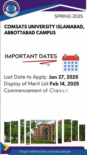 COMSATS Abbottabad- Admissions Open Spring 2025 #comsatsuniversityislamabad #university