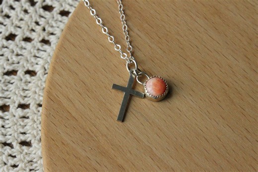 Orange Spiny , Cross Necklace - Etsy
