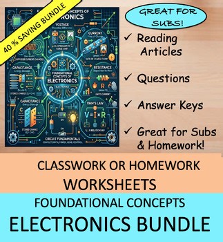 Foundational Concepts in Electronics Science Worksheets Growing Bundle