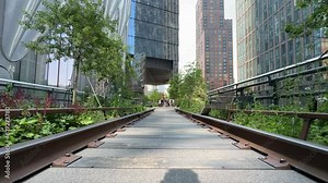 The Highline, old rail trail and park in Manhattan, New York City, USA