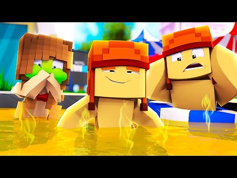 MON PETIT FRÈRE FAIT PIPI DANS LA PISCINE MUNICIPAL sur MINECRAFT !! Mon fils BILLY PETE DE RIRE !!