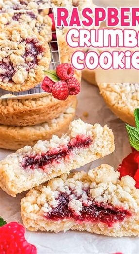 1.2K views | 勺 Raspberry Crumble Cookies  Ingredients Cookie Base...