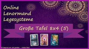Lenormand 8×4 grosse Tafel online mit allen Karten legen