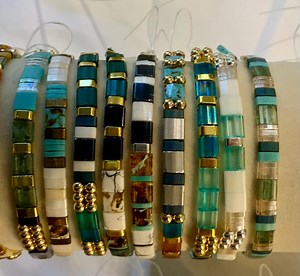 Turquoise Tila Bead Bracelets - Etsy