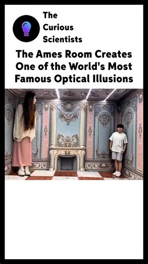 Science | Interesting | How it works | The Ames Room is one of the most famous optical illusions ever built. Created by Adelbert Ames Jr. in 1946, it makes people appear to grow... | Instagram