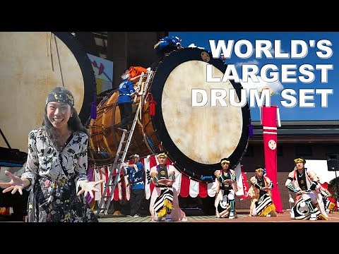 WORLD'S LARGEST DRUM SET! Guinness Record! (Culture Festival – Kitaakita, Japan)