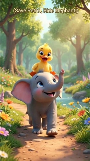 Save Gas, Ride an Elephant! 🐘 🐥 A Free Ride | JungleDiaries | #Shorts