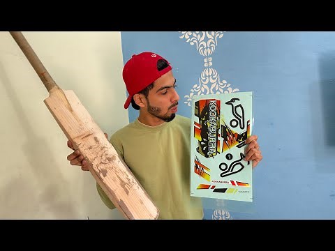 Sticker on Cricket Bat KOOKABURRA Sticker Applying Cricket Bat at Home !